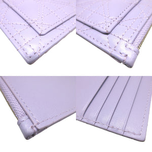 未使用 クリスチャンディオール レディディオール カナージュ ハート S0965ONHG ラムスキン パープル 紫 カードケース フラグメントケース 1833【中古】Christian Dior