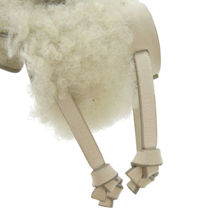 美品 トッズ  プードルデザイン レザー ムートン ホワイト バッグチャーム キーホルダー 1841【中古】TOD’S