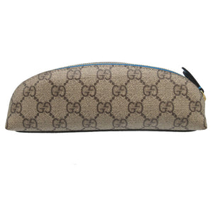 未使用 グッチ ドナルドダック 662129 GGスプリーム レザー ベージュ ブルー 青 筆箱 ペンケース 1850【中古】GUCCI