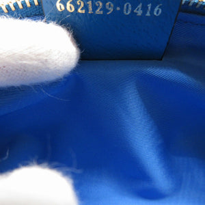 未使用 グッチ ドナルドダック 662129 GGスプリーム レザー ベージュ ブルー 青 筆箱 ペンケース 1850【中古】GUCCI