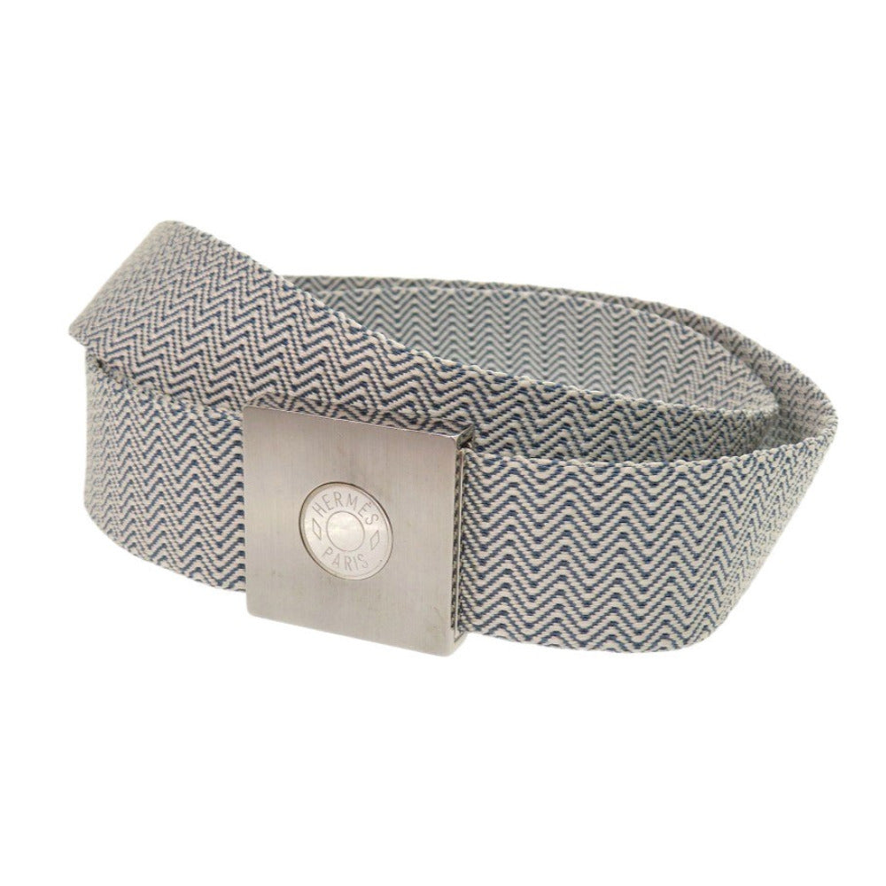 美品 エルメス □K刻印(2007年製) ブルー ベルト 青 1872【中古】HERMES