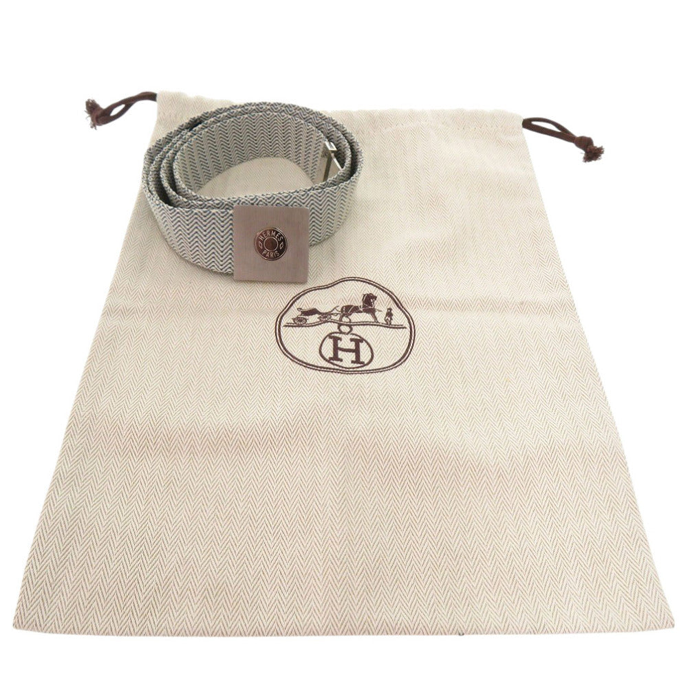 美品 エルメス □K刻印(2007年製) ブルー ベルト 青 1872【中古】HERMES