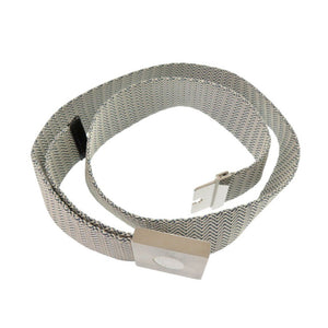 美品 エルメス □K刻印(2007年製) ブルー ベルト 青 1872【中古】HERMES