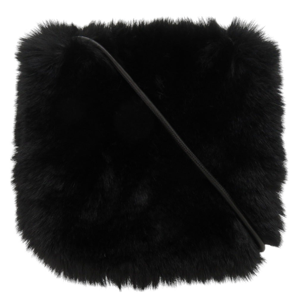 新品同様 アンテプリマ ポンポン フェイクファー ブラック ショルダーバッグ 黒 1875【中古】ANTEPRIMA