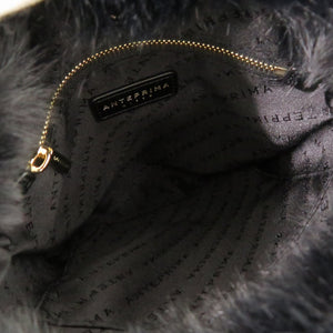 新品同様 アンテプリマ ポンポン フェイクファー ブラック ショルダーバッグ 黒 1875【中古】ANTEPRIMA