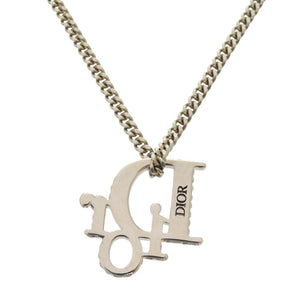 美品 ディオール オブリーク N1284HOMMT メタル ストーン シルバー ネックレス 1884【中古】Dior