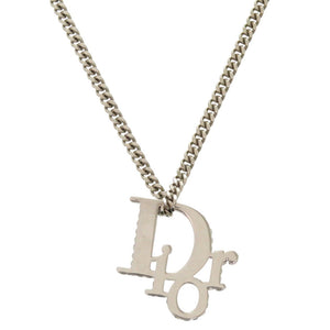 美品 ディオール オブリーク N1284HOMMT メタル ストーン シルバー ネックレス 1884【中古】Dior