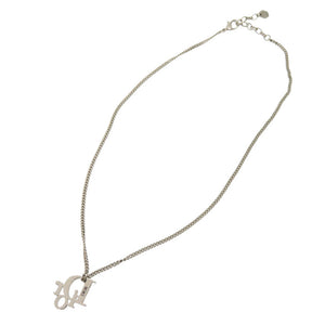 美品 ディオール オブリーク N1284HOMMT メタル ストーン シルバー ネックレス 1884【中古】Dior