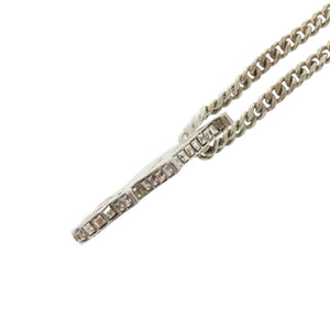 美品 ディオール オブリーク N1284HOMMT メタル ストーン シルバー ネックレス 1884【中古】Dior