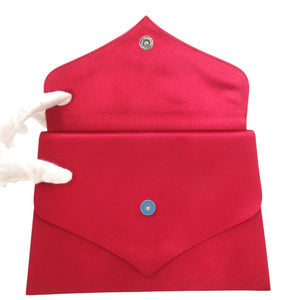 新品同様 イヴ サンローラン ヴィンテージ サテン ストーン レッド クラッチバッグ 赤 1955【中古】YVES SAINT LAURENT