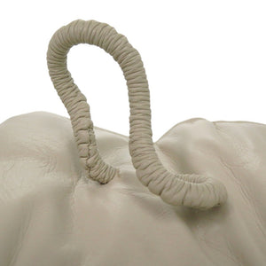 美品 ボッテガヴェネタ バンドクロージャー ウォレット コンパクト財布 三つ折り財布 レザー アイボリー 1957【中古】BOTTEGAVENETA