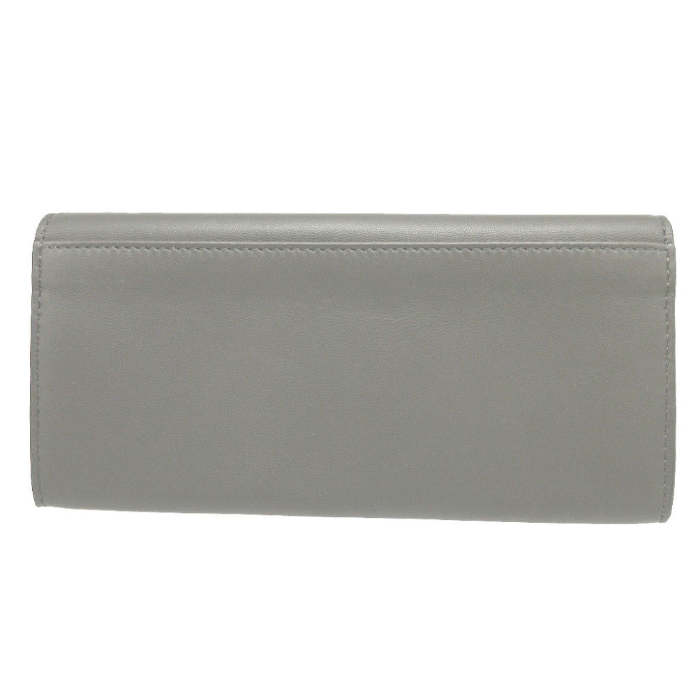 新品同様 ボッテガヴェネタ イントレチャート レザー グレー 長財布 札入れ 1958【中古】BOTTEGA VENETA