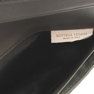 新品同様 ボッテガヴェネタ イントレチャート レザー グレー 長財布 札入れ 1958【中古】BOTTEGA VENETA