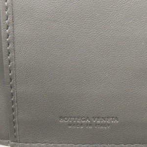 新品同様 ボッテガヴェネタ イントレチャート レザー グレー 長財布 札入れ 1958【中古】BOTTEGA VENETA
