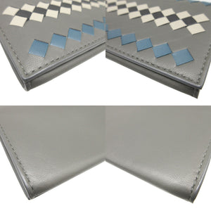 新品同様 ボッテガヴェネタ イントレチャート レザー グレー 長財布 札入れ 1958【中古】BOTTEGA VENETA