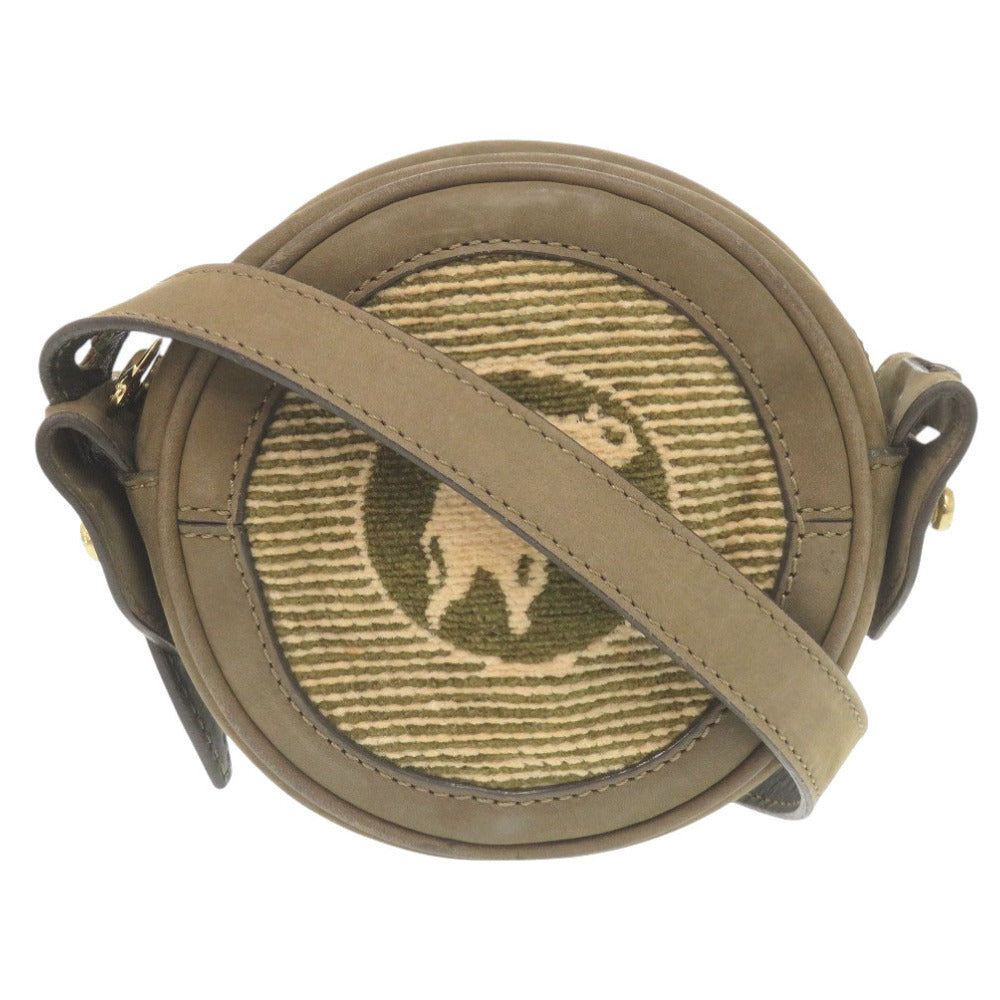 ハンティングワールド キャンバス/スウェード カーキ ショルダーバッグ 1982【中古】HUNTING WORLD