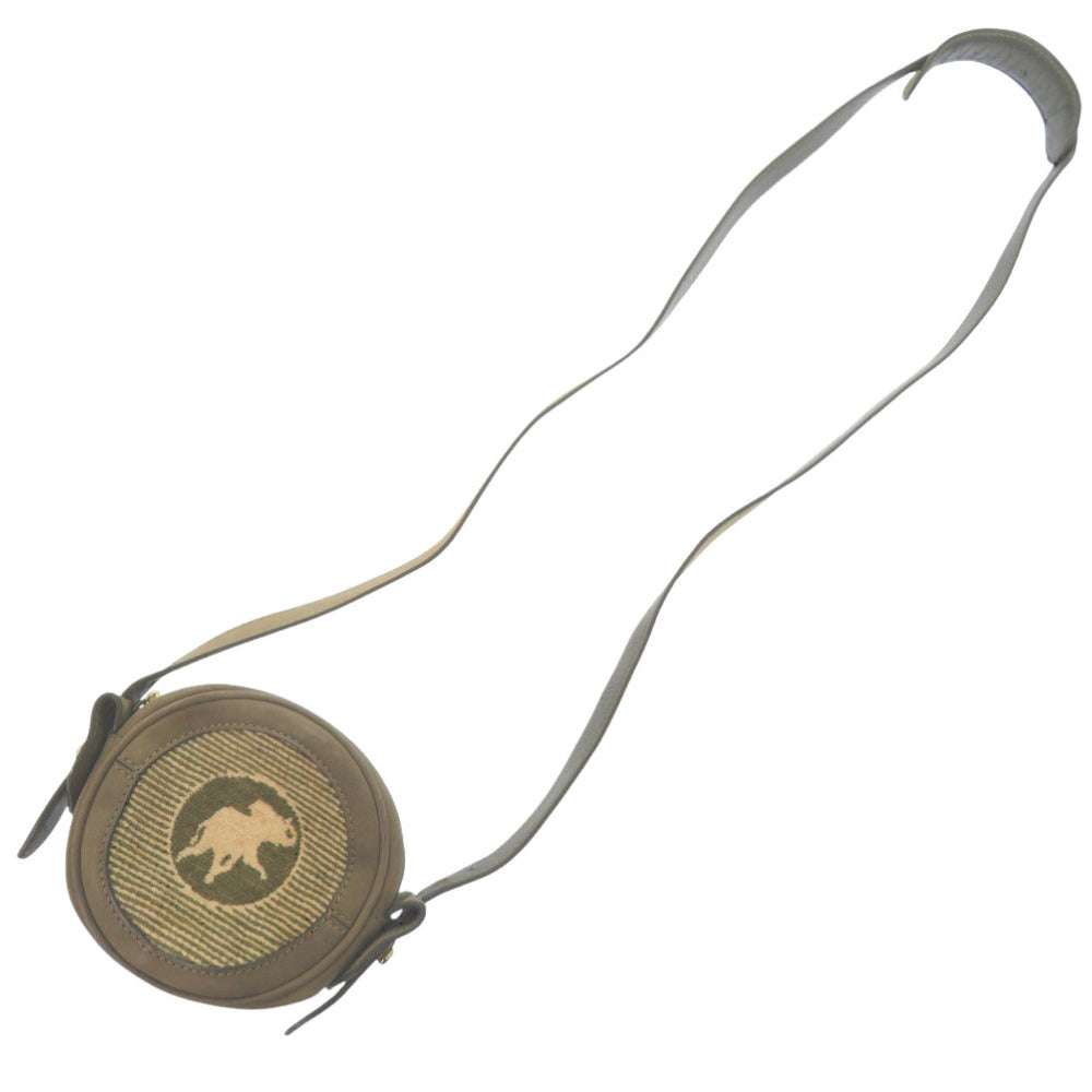 ハンティングワールド キャンバス/スウェード カーキ ショルダーバッグ 1982【中古】HUNTING WORLD