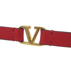 美品 ヴァレンティノ・ガラヴァーニ Vロゴ ダブルブレスレット レザー レッド 赤 1992【中古】Valentino Garavani