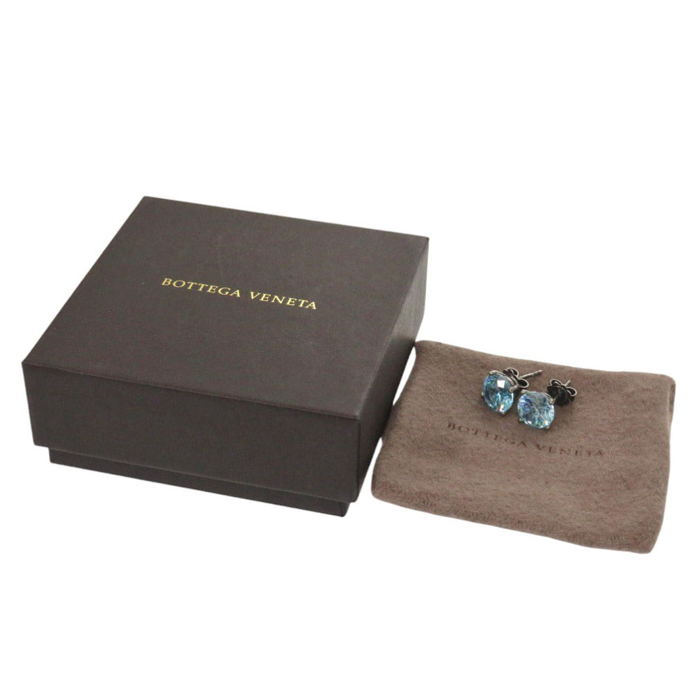 美品 ボッテガヴェネタ ストーン ピアス シルバー925 アクアブルー 青 1993【中古】BOTTEGAVENETA