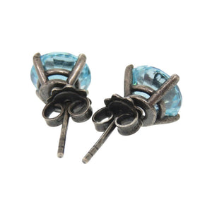 美品 ボッテガヴェネタ ストーン ピアス シルバー925 アクアブルー 青 1993【中古】BOTTEGAVENETA