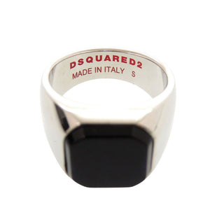 美品 ディースクエアード オニキスリング メタル 19号 ブラック 指輪 黒 1994【中古】DSQUARED2