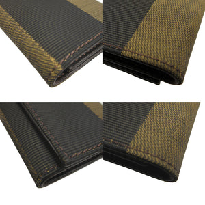 美品 フェンディ ぺカン柄 キャンバス レザー カーキ 緑 6連 キーケース 2002【中古】FENDI