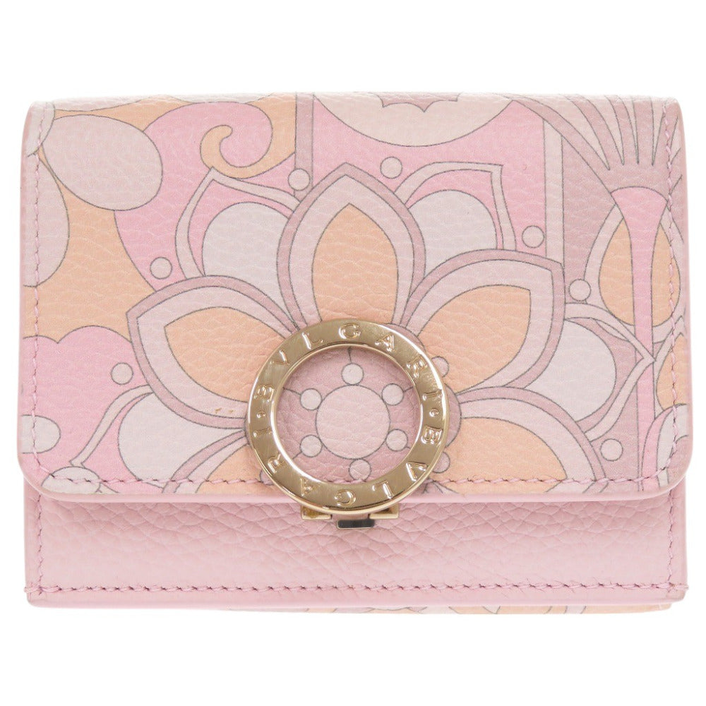 美品 ブルガリ プリマヴェーラ ミニウォレット レザー ピンク 三つ折り財布 2003【中古】BVLGARI