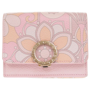 美品 ブルガリ プリマヴェーラ ミニウォレット レザー ピンク 三つ折り財布 2003【中古】BVLGARI