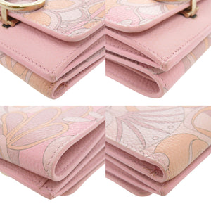 美品 ブルガリ プリマヴェーラ ミニウォレット レザー ピンク 三つ折り財布 2003【中古】BVLGARI