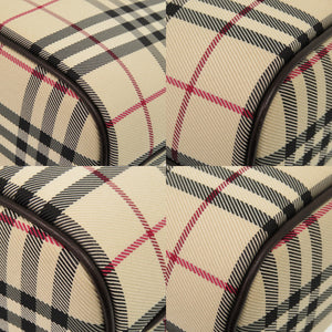 美品 バーバリー ノバチェック キャンバス レザー ベージュ ハンドバッグ 2010【中古】BURBERRY