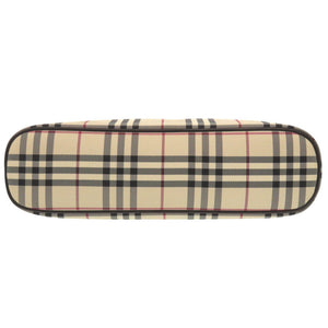 美品 バーバリー ノバチェック キャンバス レザー ベージュ ハンドバッグ 2010【中古】BURBERRY