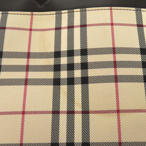 美品 バーバリー ノバチェック キャンバス レザー ベージュ ハンドバッグ 2010【中古】BURBERRY