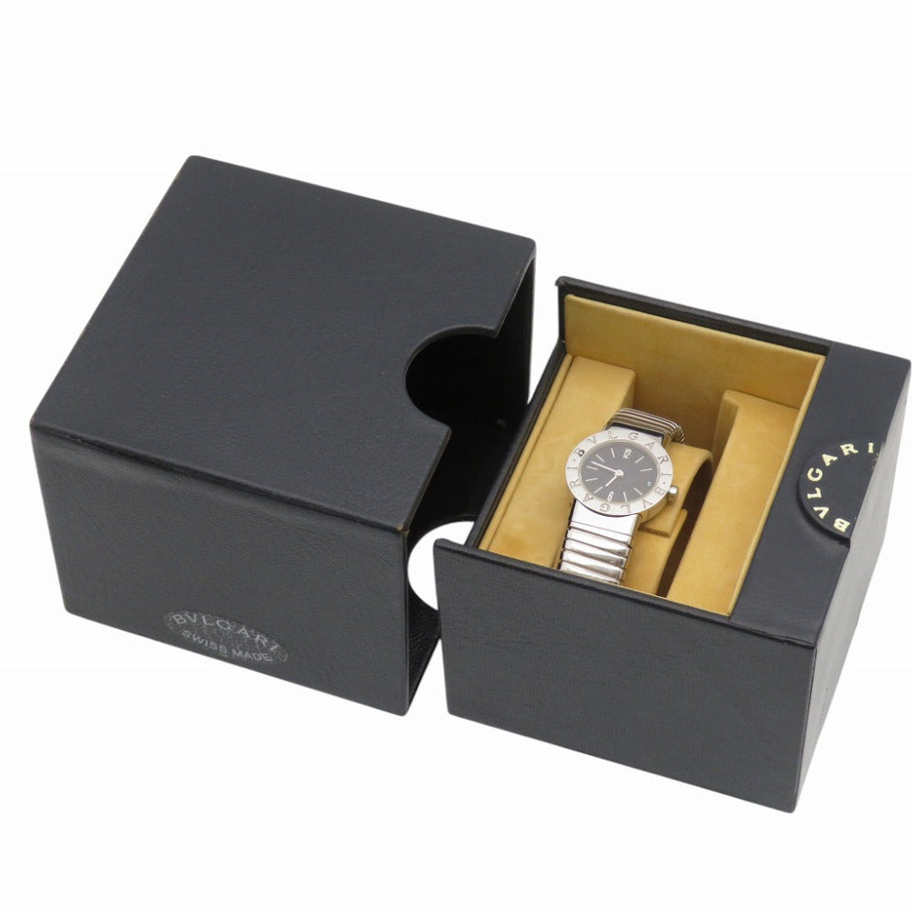 ブルガリ トゥボガス BB232TS クオーツ 腕時計 ステンレススチール ブラック 黒文字盤 2014【中古】BVLGARI レディース