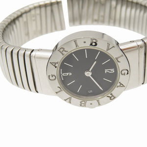 ブルガリ トゥボガス BB232TS クオーツ 腕時計 ステンレススチール ブラック 黒文字盤 2014【中古】BVLGARI レディース