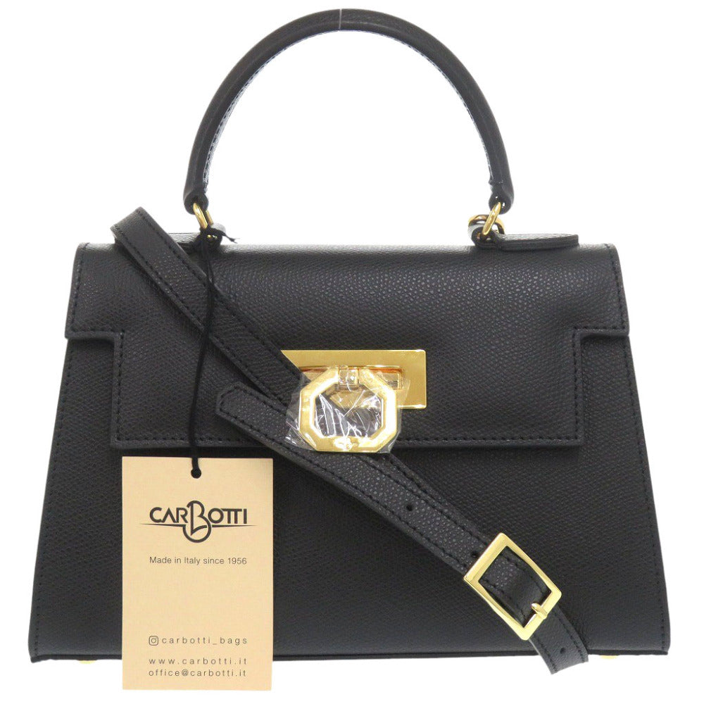 未使用品 カルボッティ グレタ 245V2 レザー ブラック 2WAY ショルダーバッグ 黒 2020【中古】Carbotti
