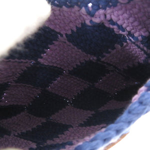 美品 マルニ ダイアモンドクロシェ かぎ針編み M00995 M00RP アクリル ブルー/パープル ハンドバッグ 青 紫 2021【中古】MARNI