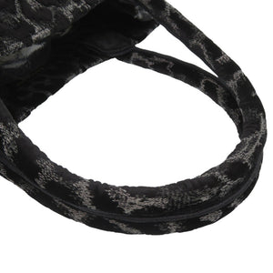 美品 クリスチャンディオール ベロア レオパード ブックトート Mサイズ ベロア ブラック 0003【中古】Christian Dior