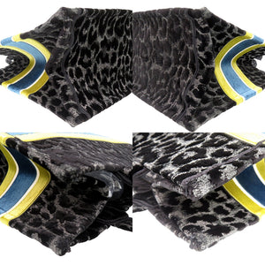 美品 クリスチャンディオール ベロア レオパード ブックトート Mサイズ ベロア ブラック 0003【中古】Christian Dior