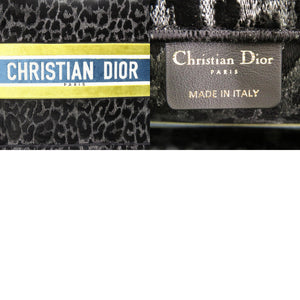 美品 クリスチャンディオール ベロア レオパード ブックトート Mサイズ ベロア ブラック 0003【中古】Christian Dior