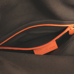 美品 アレキサンダーマックイーン スカル 装飾 クラッチバッグ ゴールド金具 レザー オレンジ 0029【中古】Alexander McQueen