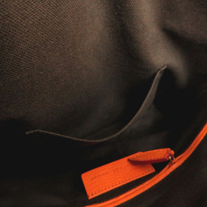 美品 アレキサンダーマックイーン スカル 装飾 クラッチバッグ ゴールド金具 レザー オレンジ 0029【中古】Alexander McQueen