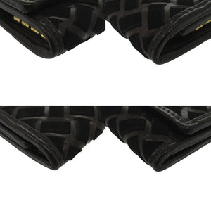 美品 バリー 3連キーケース レザー/スウェード ブラック キーケース 黒 0039【中古】BALLY