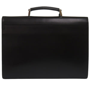 美品 プラダ レザー ブラック ビジネスバッグ ブリーフケース 書類カバン 黒 0040【中古】PRADA