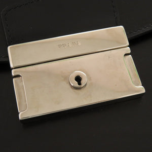 美品 プラダ レザー ブラック ビジネスバッグ ブリーフケース 書類カバン 黒 0040【中古】PRADA