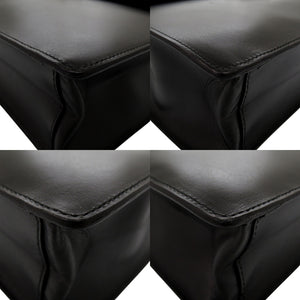 美品 プラダ レザー ブラック ビジネスバッグ ブリーフケース 書類カバン 黒 0040【中古】PRADA