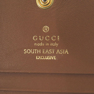 美品 グッチ 鳥 刺繍 456867 GGスプリーム ベージュ 二つ折り財布 0045【中古】GUCCI
