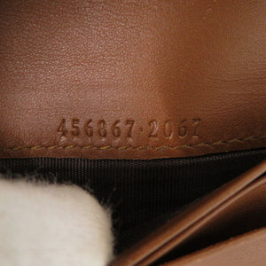 美品 グッチ 鳥 刺繍 456867 GGスプリーム ベージュ 二つ折り財布 0045【中古】GUCCI