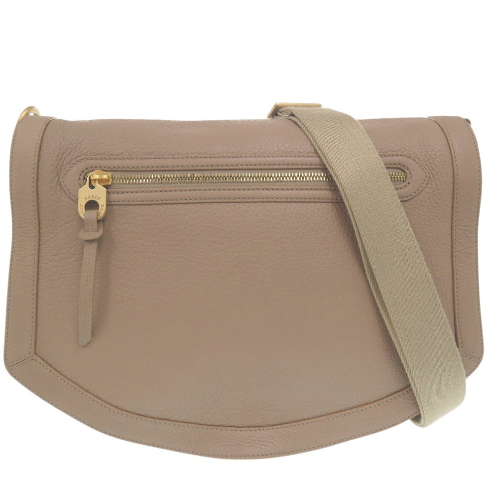美品 バリー ショルダーバッグ メッセンジャーバッグ レザー ベージュ 0050【中古】BALLY
