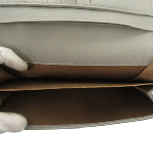 美品 サルヴァトーレフェラガモ JV-22 8249 レザー/キャンバス グレー 長財布 0072【中古】Salvatore Ferragamo