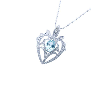 美品 パライバトルマリン0.47ct ダイヤ0.20ct K18WG ペンダント ネックレス ホワイトゴールド/ダイヤモンド/トルマリン ブルー ジュエリー 0100【中古】 レディース